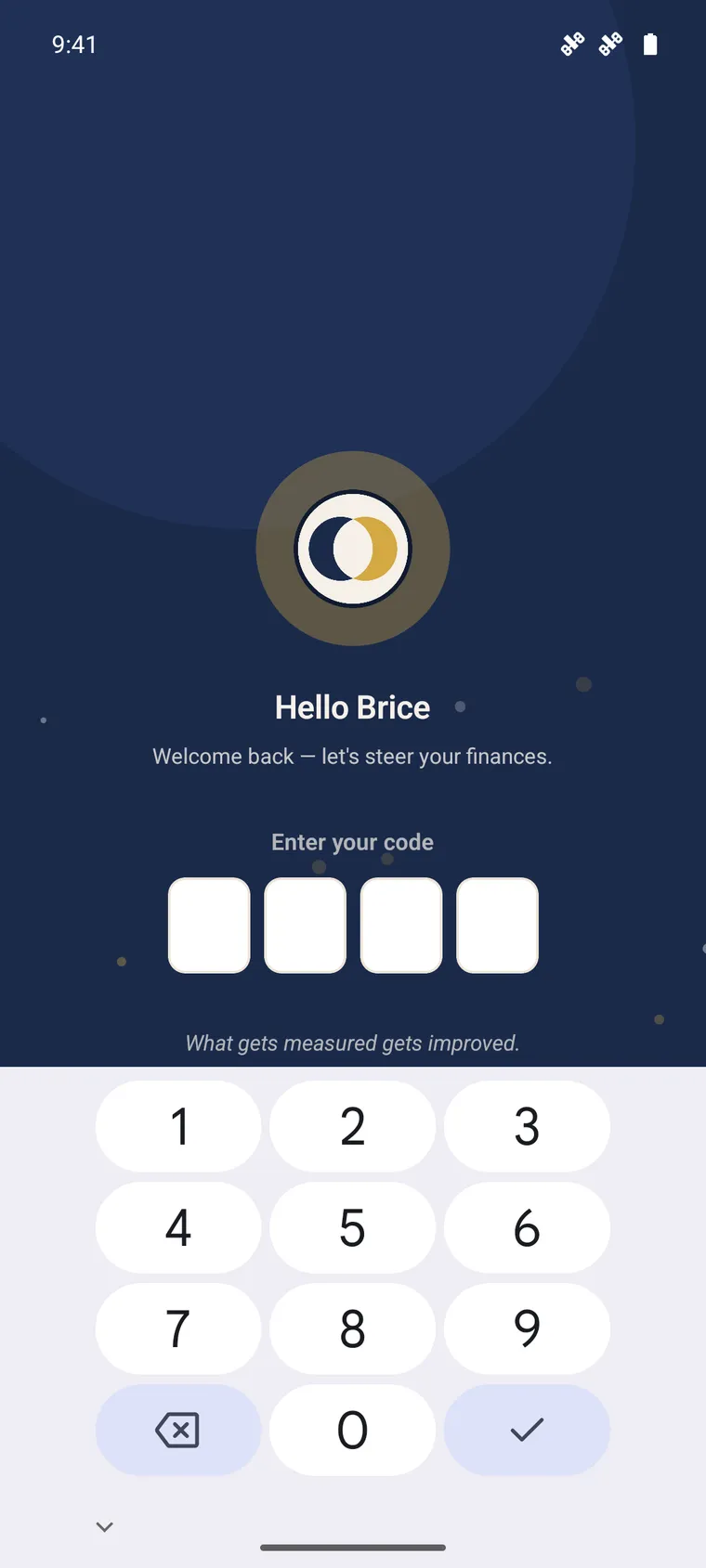 SynkriaOps mobile unlock screen asking for the 4-digit code.
